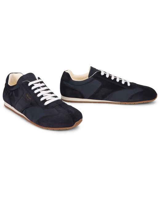Prada Black Sneakers Bimat Re-Nylon Suede Polyamide Trainers for men