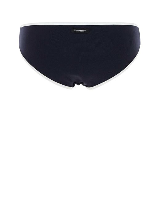 Miu Miu Blue Midnight Stretch Nylon Bikini Bottom