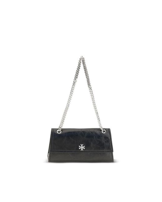 Tory Burch Black Suede Leather Shoulder Bag
