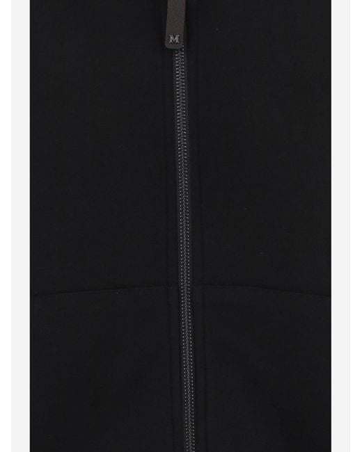 Max Mara Black Hooded Zip-Up Sweatshirt Cotton Blend