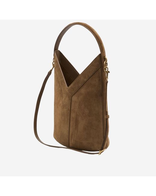 Saint Laurent Green Y Bucket Bag Suede Shoulder