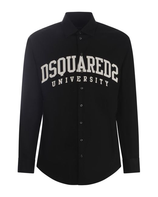 DSquared² Black Shirt "university" for men