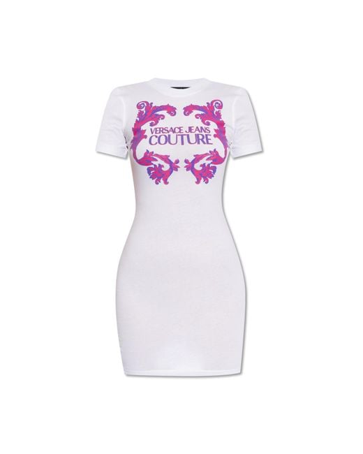 Versace White Printed Dress