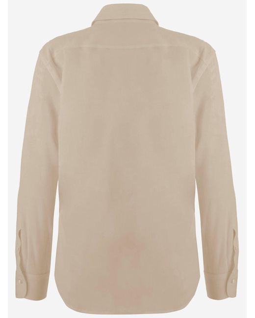 HER SHIRT HER DRESS Natural Stretch Silk Shirt