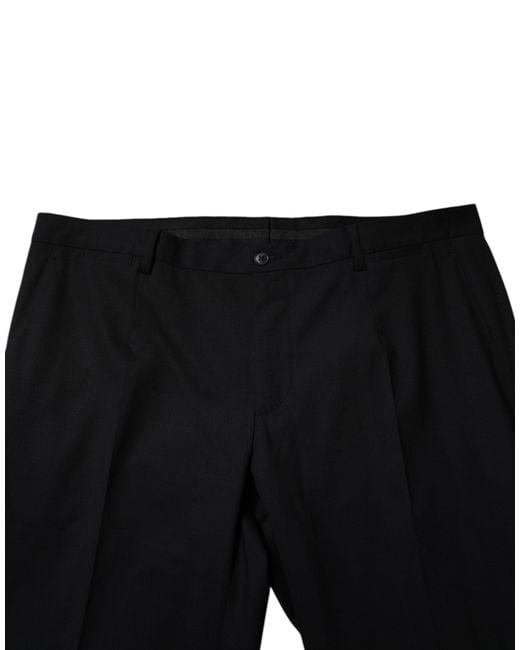 Dolce & Gabbana Black Wool Formal Dress Pants for men