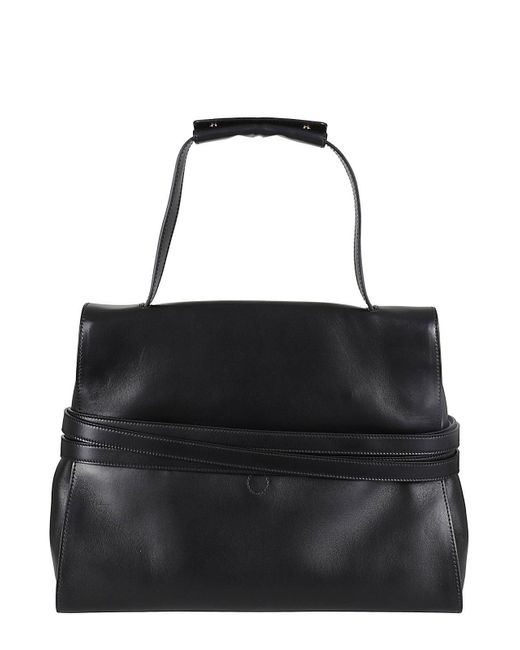 Moschino Black Medium Tie Me Top Handle Bag