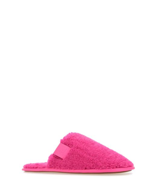 Loewe Pink Fluo Pile Slippers