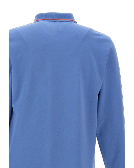 Sun 68 Blue Small Stripes Polo Shirt Cotton for men