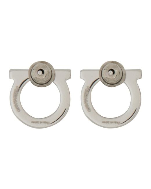 Ferragamo Metallic Earrings Gancini-Tone Brass