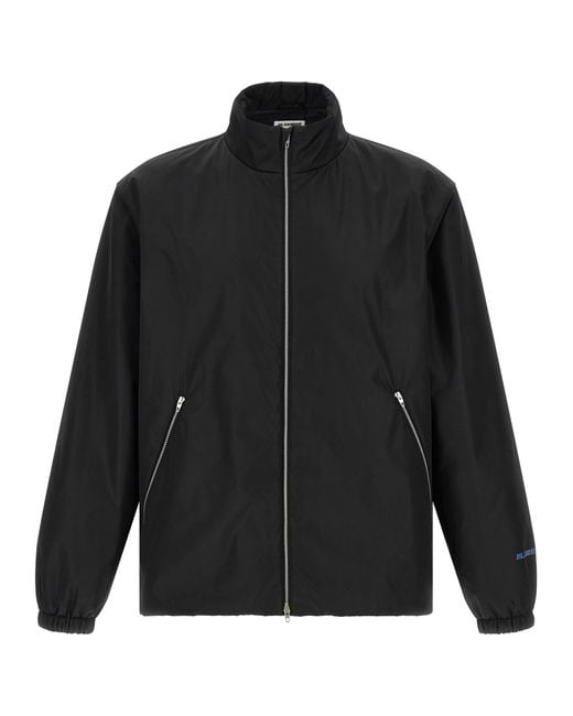 Jil Sander Black Polyester Full-Length Jacket Clothing for men