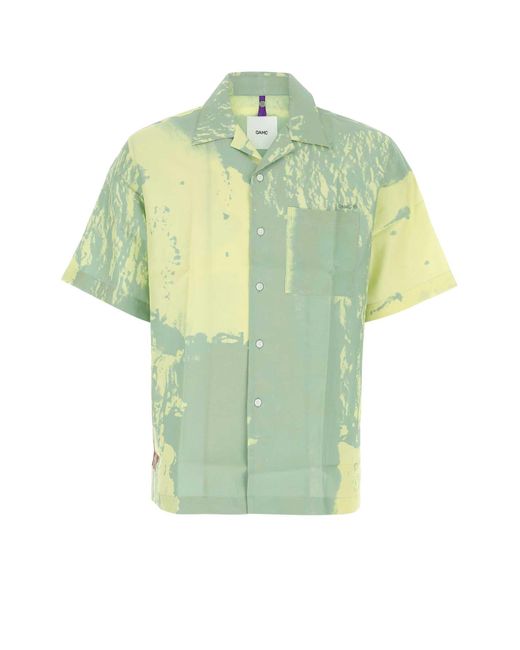 OAMC Green Printed Viscose Oversize Shirt for men