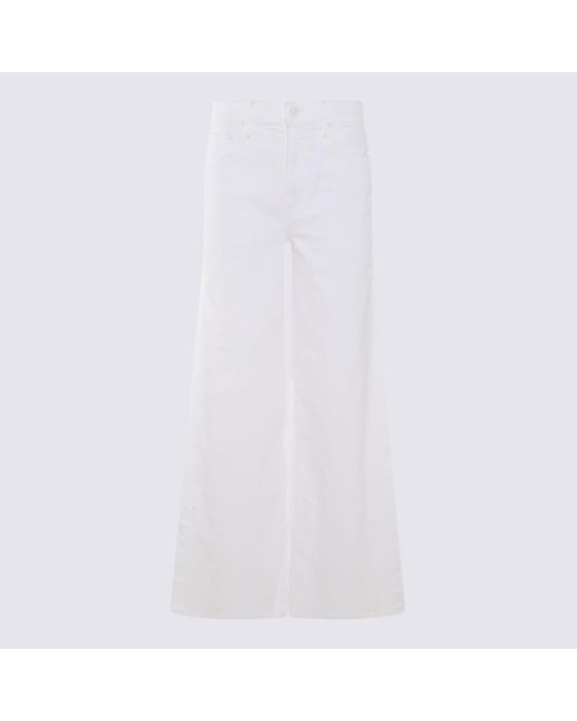 Mother White Cotton Blend Jeans