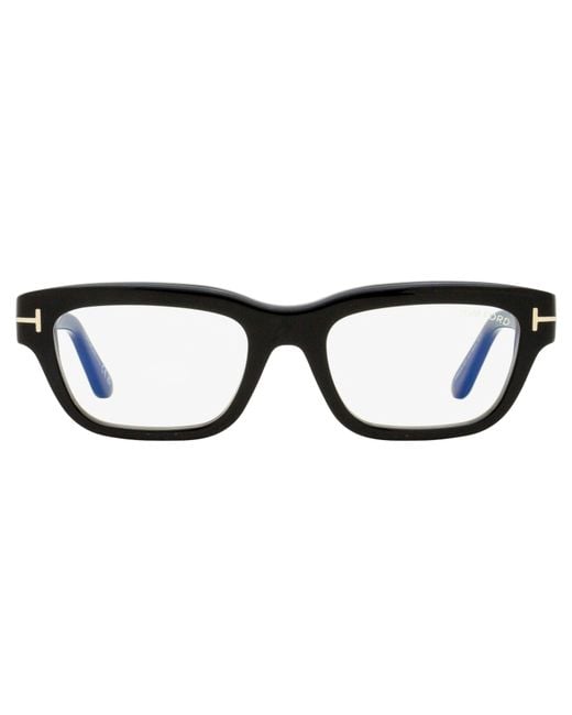Tom Ford Black Block Rectangular Eyeglasses Tf6045-B 001 52Mm Ft6045 Plastic (Acetate)
