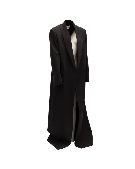 Valentino Garavani Black Wool Long Coat Clothing
