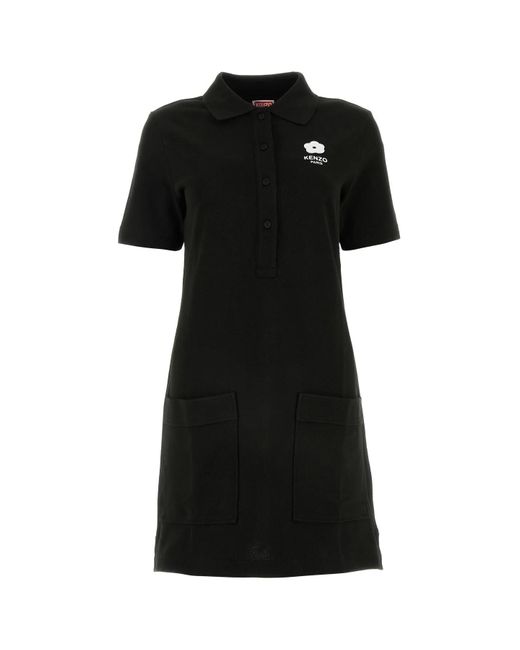 KENZO Black Piquet Polo Dress