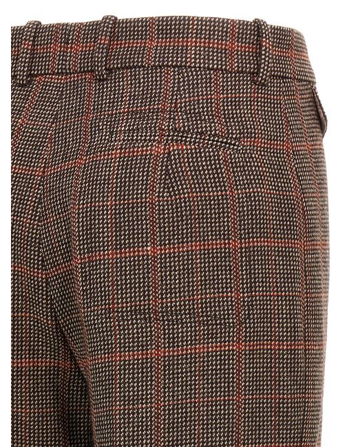 Chloé Brown Chloã Check Wool Pants