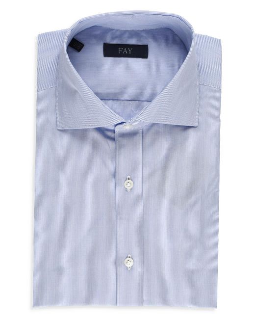 Fay Blue Cotton Striped Shirt for men