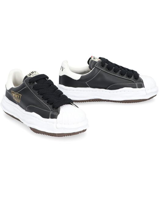 Maison Mihara Yasuhiro Black Blakey Leather Low-Top Sneakers for men
