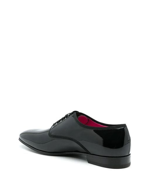 Ferragamo Black Magic Patent Leather Derby Shoes for men