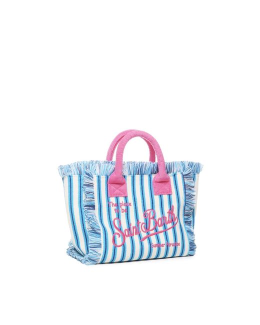 Mc2 Saint Barth Blue Colette Bag With Handles And Shoulder Strap