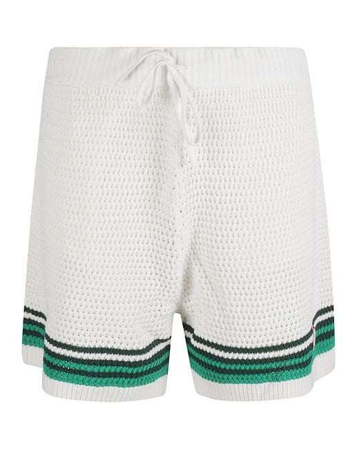 CASABLANCA Green Tennis Crochet Shorts for men