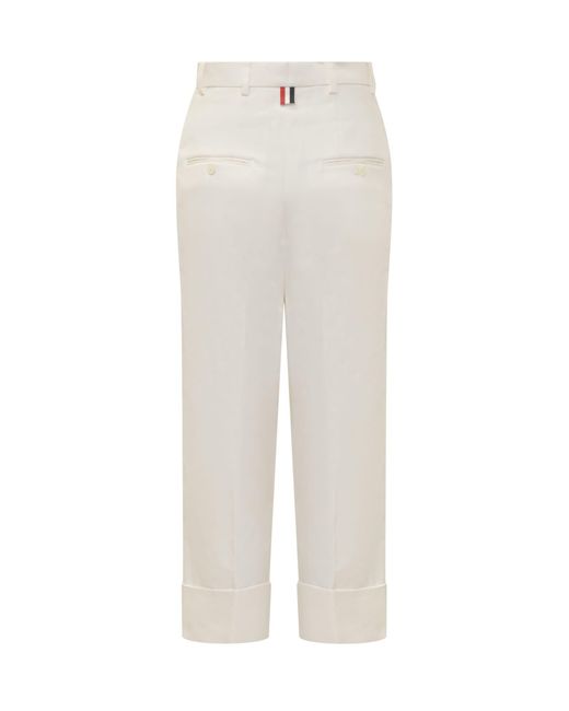 Thom Browne White Rwb Gros-grain Trousers