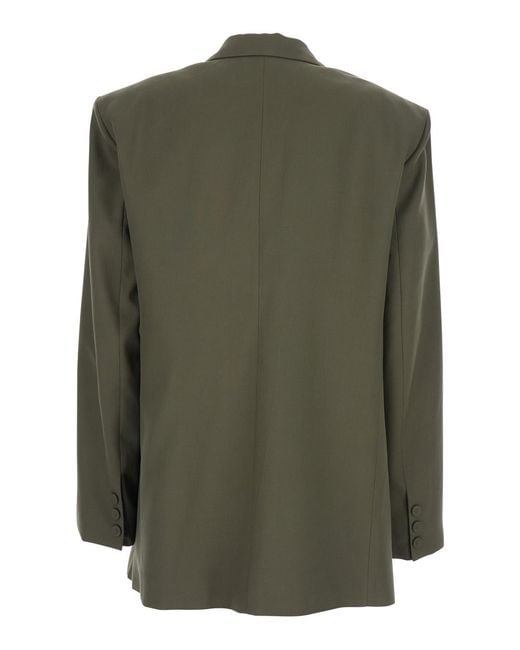 FEDERICA TOSI Green Single-Breasted Jacket With Notched Revers