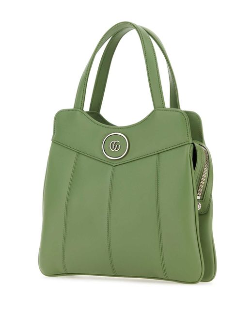 Gucci Green Sage Leather Small Petite Gg Handbag