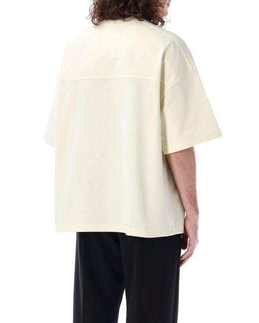 Bottega Veneta White Jersey Oversized Long Sleeve T-Shirt for men