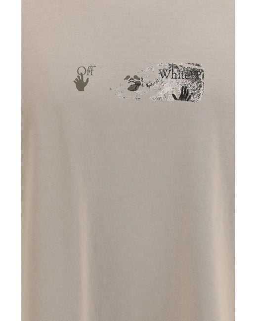 Off-White c/o Virgil Abloh Gray T-Shirt Spices Arrow Skate Cotton T-Shirts for men