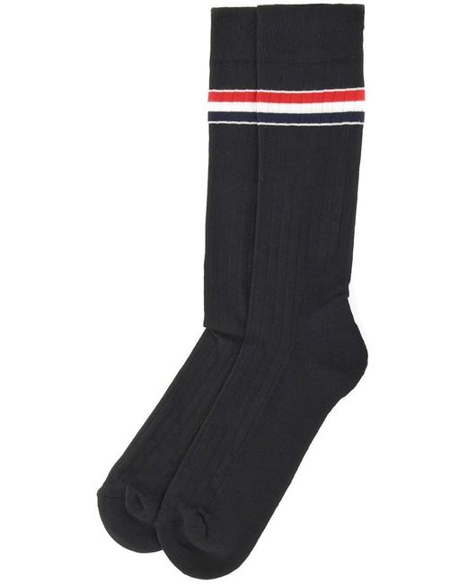 Thom Browne Black Striped Socks for men