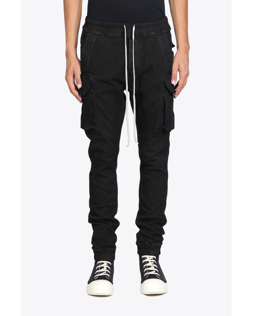 Rick Owens DRKSHDW Mastodon Cut Black Stretch Denim Cargo Pant