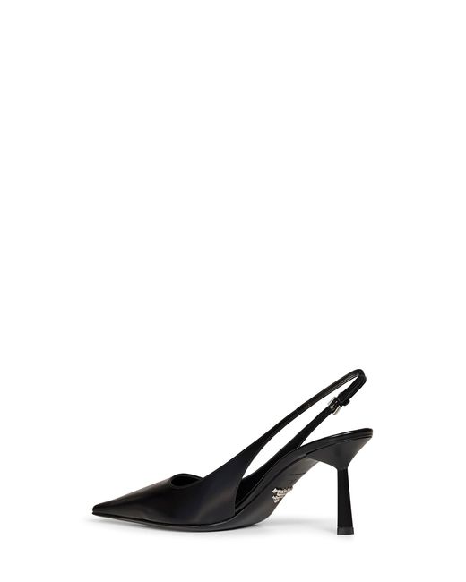 Prada White Calzature Brushed Leather Slingback Pumps