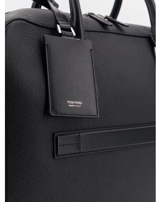 Tom Ford Black Leather Work Bag Laptop & Briefcases for men