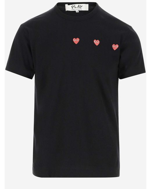 Comme des Garçons Black Cotton T-Shirt With Logo for men