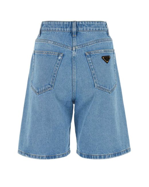 Prada Blue Denim Bermuda Shorts