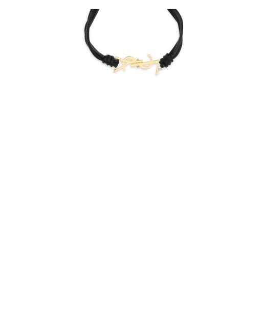 Saint Laurent Black Cassandre Multi-Wrap Bracelet Lamb Ovis Aries Aries; Brass Bracelets