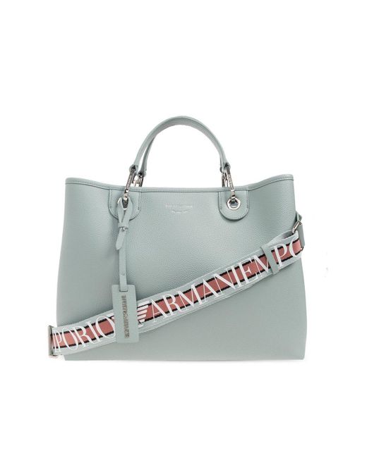 Emporio Armani Blue Shopper Bag With Logo,