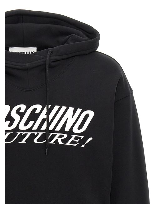 Moschino Blue Logo Print Hoodie for men