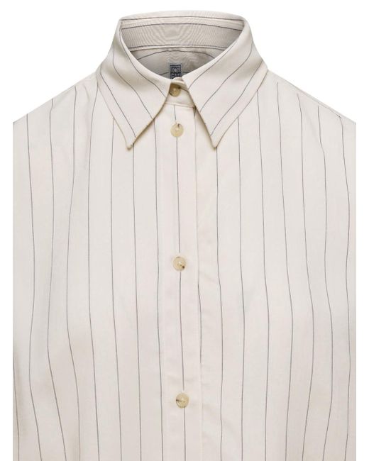 Totême  White Relaxed Pinstriped Shirt