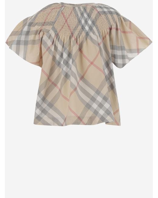 Burberry White Dress Cotton Check