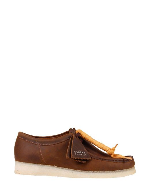 Clarks Wallabee Square Toe Lace-up Shoes in Brown for Men | Lyst