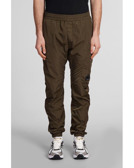 C P Company Brown Chrome R Pants In Green Polyamide for men