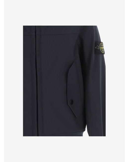 Stone Island Blue Sweatshirt Stretch Nylon Polyester Jacket for men