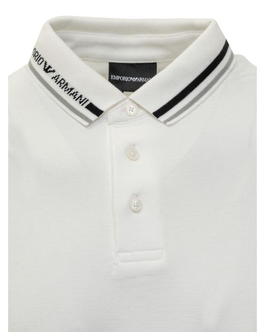 Emporio Armani White Polo Shirt With Logo for men