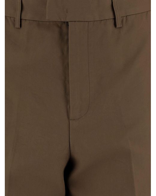 Emporio Armani Brown Cotton Trousers for men