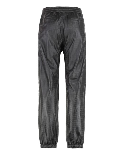 Givenchy Gray Leather Trousers Lamb for men