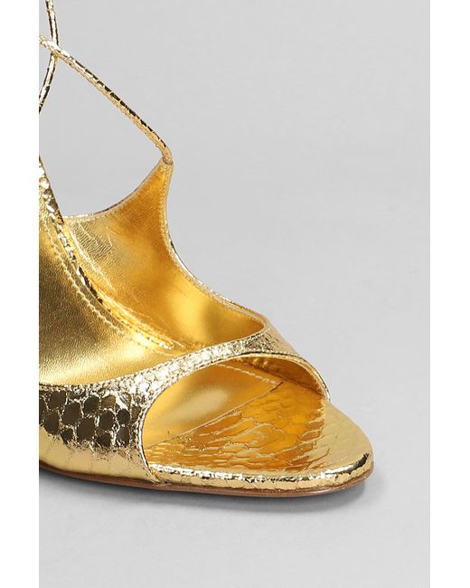 Paris Texas Metallic Loulou Sandals In Gold Leather