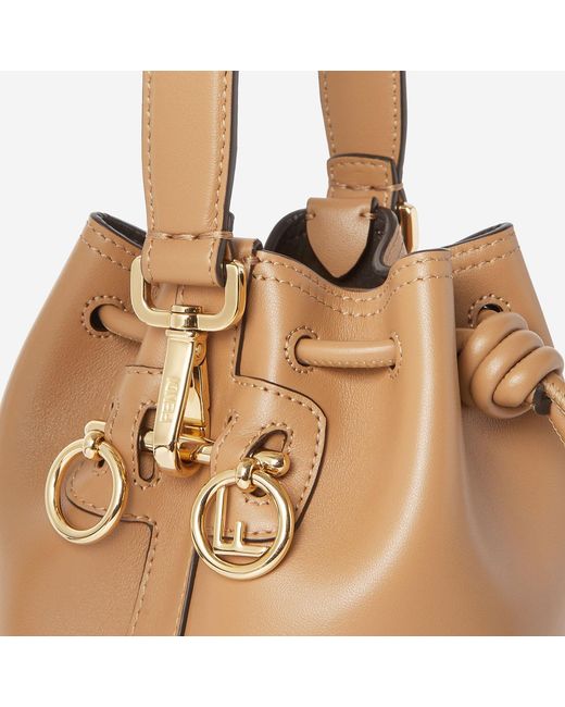 Fendi Natural Mon Tresor Leather Bag Calf Shoulder