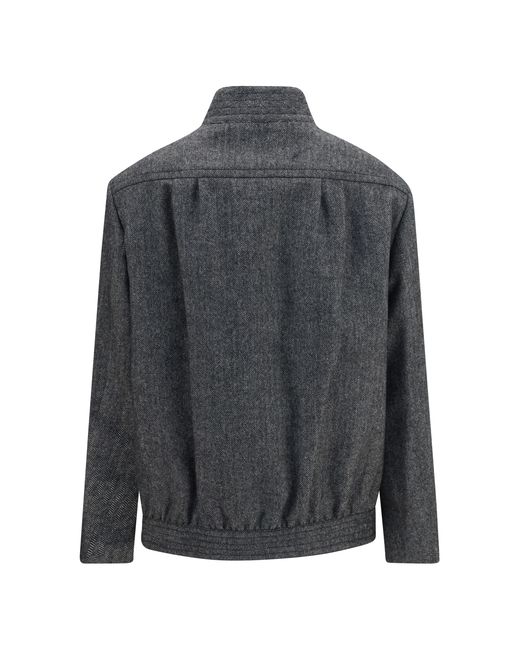 Blazé Milano Gray Coiba Herringbone Wool Blend Jacket